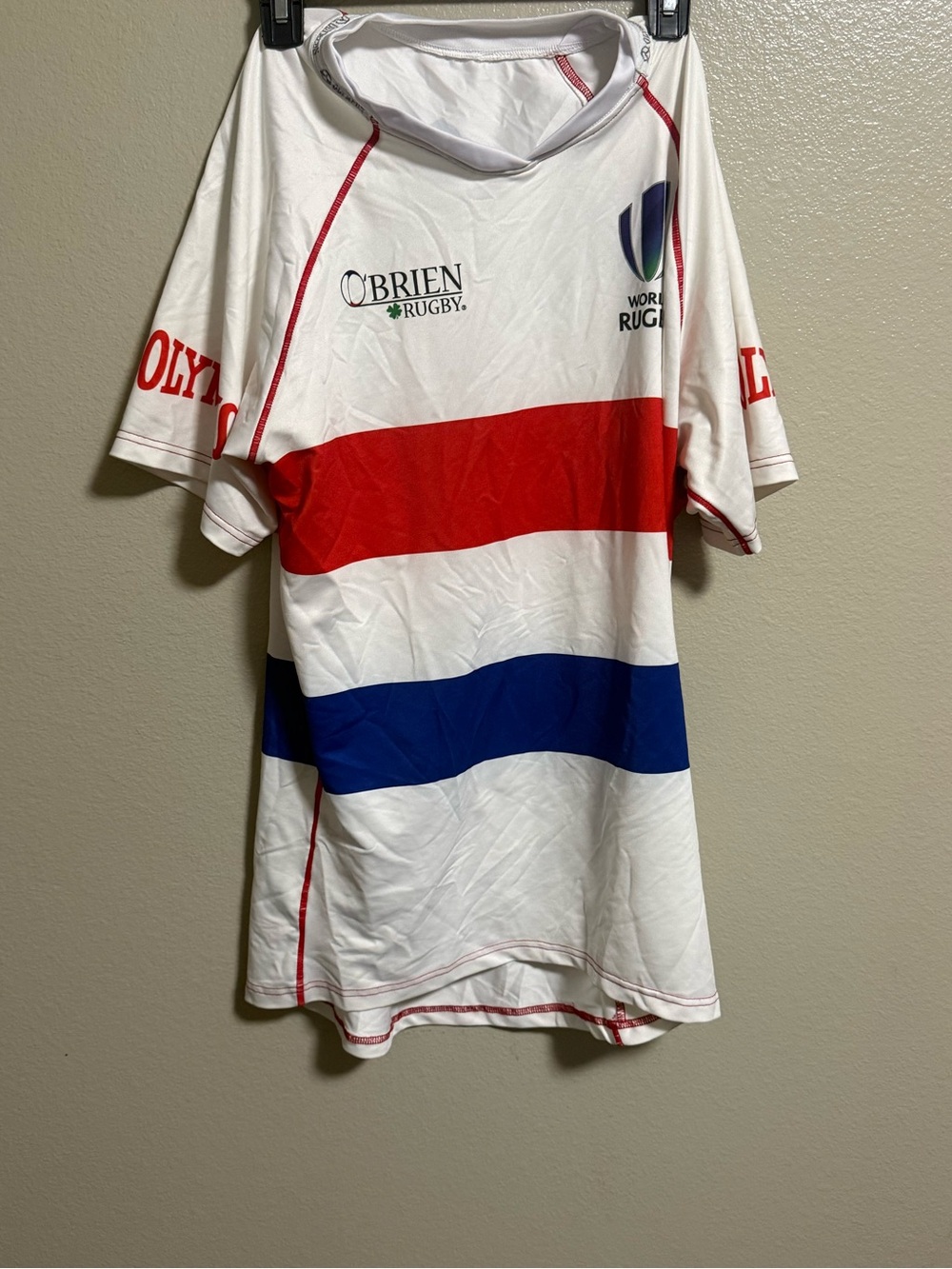 Men's White Red & Blue Rugby Shirt
